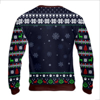 Candy Cane Santa Hat Graphic Sweatshirt, Ho Ho 67 Ugly Christmas Sweater, Humorous Xmas Party Holiday Fleece Crewneck Top
