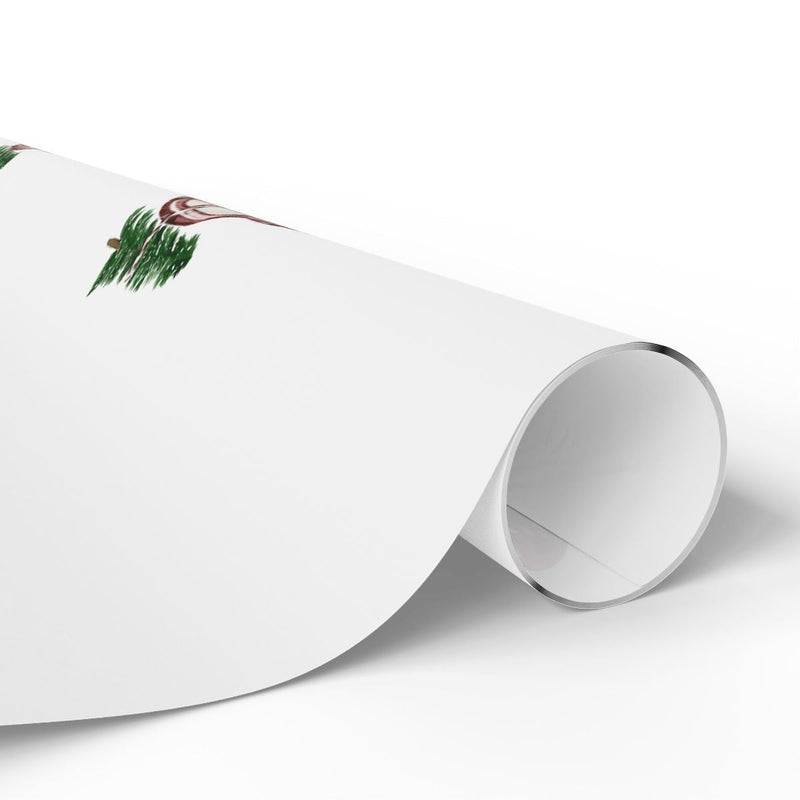 Minimalist Christmas Gift Wrap, Candy Cane Pine Tree Wrapping Paper, Winter Holiday Wrapping Paper, Festive Tree Gift Wrapping Paper Roll