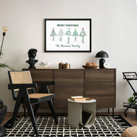 Custom Family Names Holiday Poster, Personalized Christmas Tree Wall Art, Festive Xmas Decor Print, Digital Download File
