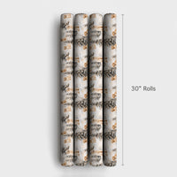 Snowy Puppy Holiday Gift Wrap, Golden Retriever Christmas Wrapping Paper, Winter Dog Xmas Wrapping Paper, Animal Lover Gift Wrap Roll