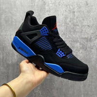 Mid Top Sneakers, Blue Black Colorway, Lace Up Design, Casual Gift for Sneaker Fans