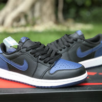 Low Top Sneakers, Blue Black Navy Colorway, Lace Up Design, Casual Gift for Sneaker Fans