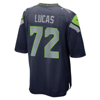 Seattle Seahawks Abraham Lucas College Navy Game Jersey
