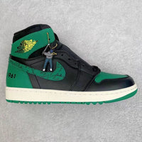 Retro High Top Golf Shoes, Black Green Colorway, Lace Up Design, Casual Gift for Shoe Lovers