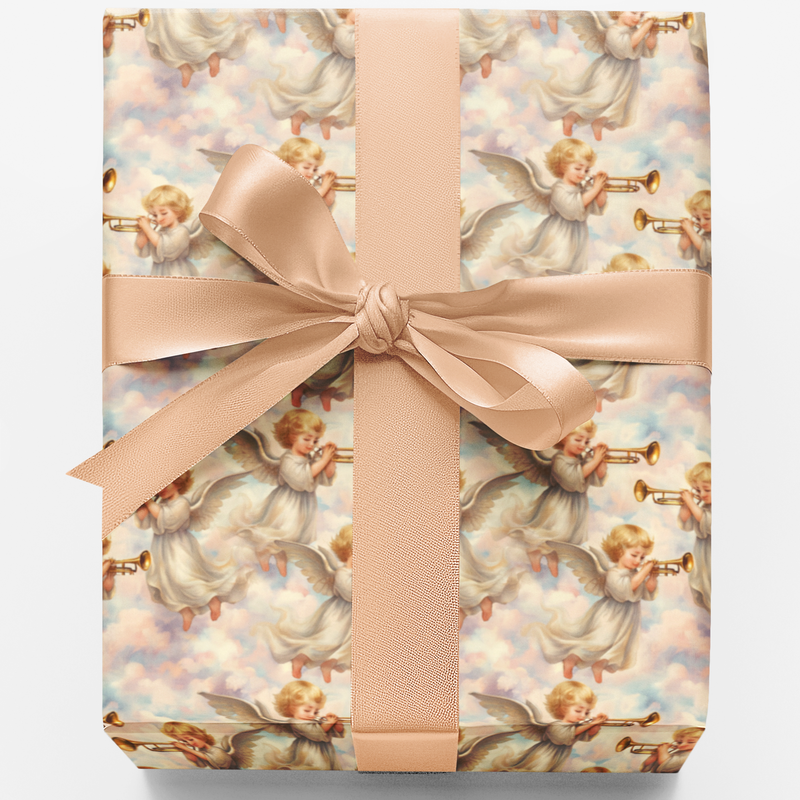 Celestial Angel Christmas Gift Wrap, Angels We Have Heard Wrapping Paper, Religious Holiday Wrapping Paper, Christian Gift Wrap Roll