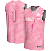 #1 Houston Cougars Lightweight Basketball Fashion Jersey - Pink
