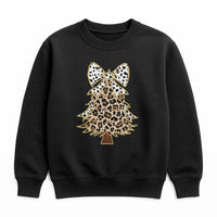 Trendy Holiday Bow Sweatshirt, Leopard Christmas Tree Sweatshirt, Adorable Xmas Tree Sweatshirt, Preppy Winter Pullover, Womens Christmas Present