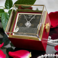 Gold Finish CZ Crystal Pendant, Soulmate Love Knot Necklace, Meaningful Wife Girlfriend Love Knot Jewelry, Romantic Christmas Present for Her