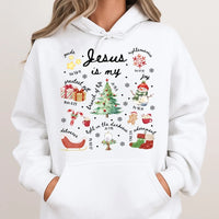 Religious Bible Verse Holiday Sweatshirt, Jesus Is My Christmas Hoodie, Faith Christian Xmas Pullover, Nativity Story Present for Women