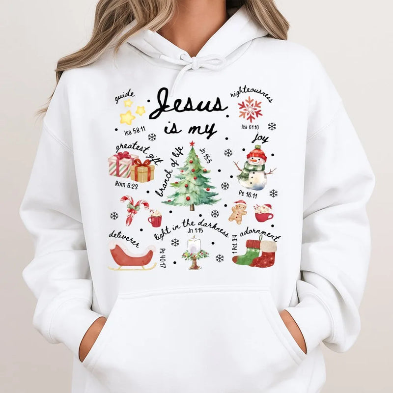 Religious Bible Verse Holiday Sweatshirt, Jesus Is My Christmas Hoodie, Faith Christian Xmas Pullover, Nativity Story Present for Women