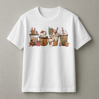 Gingerbread Latte Graphic Shirt, Christmas Coffee T-Shirt, Comfy Winter Cafe Lover Tee, Festive Holiday Apparel, Xmas Coffee Lover T-Shirt