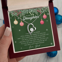 Dad to Daughter Necklace, To My Daughter Heart Necklace, Forever Love Pendant, Christmas Daughter Necklace, Sentimental Keepsake Jewelry