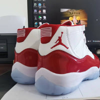 Sneakers, White Red Colorway, Lace Up Design, Casual Gift for Sneaker Fans