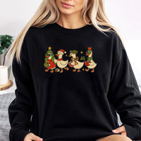 Adorable Festive Goose Reading Crewneck, Christmas Duck Sweatshirt, Bookish Holiday Book Lover Sweater, Teacher Xmas Pullover Present for Her