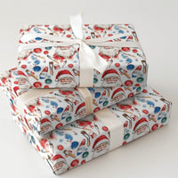 Watercolor Christmas Gift Wrap, Artist Santa Wrapping Paper, Paintbrush Holiday Wrapping Paper, Art Supplies Gift Wrap Roll
