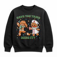 Gingerbread Nurse Christmas Sweatshirt, Have You Tried Icing It Nurse Sweatshirt, Humorous RN Holiday Crewneck, Medical Nurse Sweatshirt