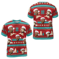 Personalized Photo Reindeer Holiday Tee, Custom Face Christmas T-Shirt, Humorous Matching Xmas Shirt, Secret Santa Gag Present for Him