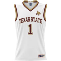 #1 Texas State Bobcats Lightweight Basketball Jersey - White