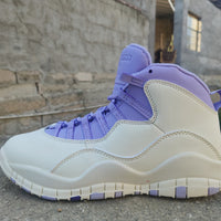 High Top Sneakers, White Purple Colorway, Lace Up Design, Casual Gift for Sneaker Fans