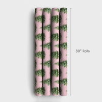 Modern Pastel Holiday Gift Wrap, Pink Christmas Tree Wrapping Paper, Watercolor Pine Tree Wrapping Paper, Adorable Aesthetic Gift Wrapping Paper