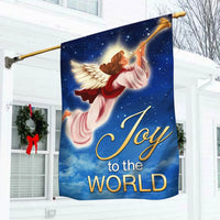 Double-Sided Holiday Yard Flag, Christmas Angel Garden Flag Joy to the World, Christian Winter Lawn Flag, Festive Porch Decor Present