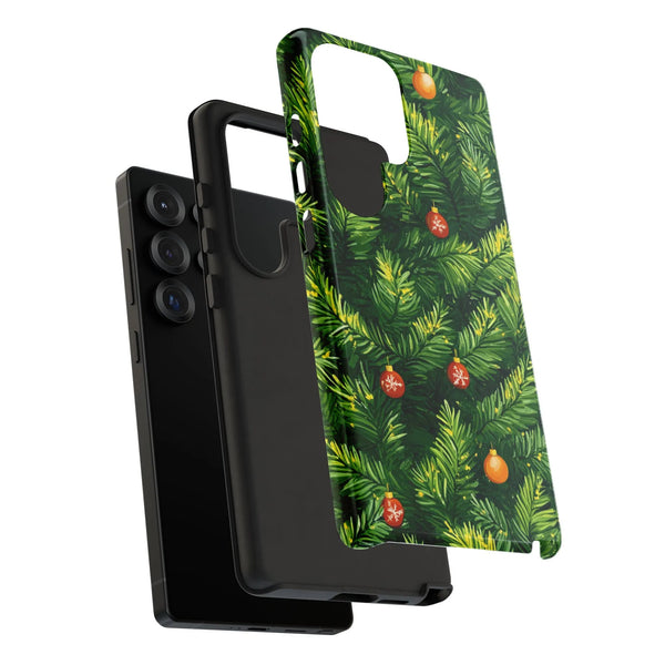 Pine Branches Ornaments Cover, Christmas Tree Phone Case for Samsung, Holiday Season Tough Phone Case, Winter Xmas Present fo