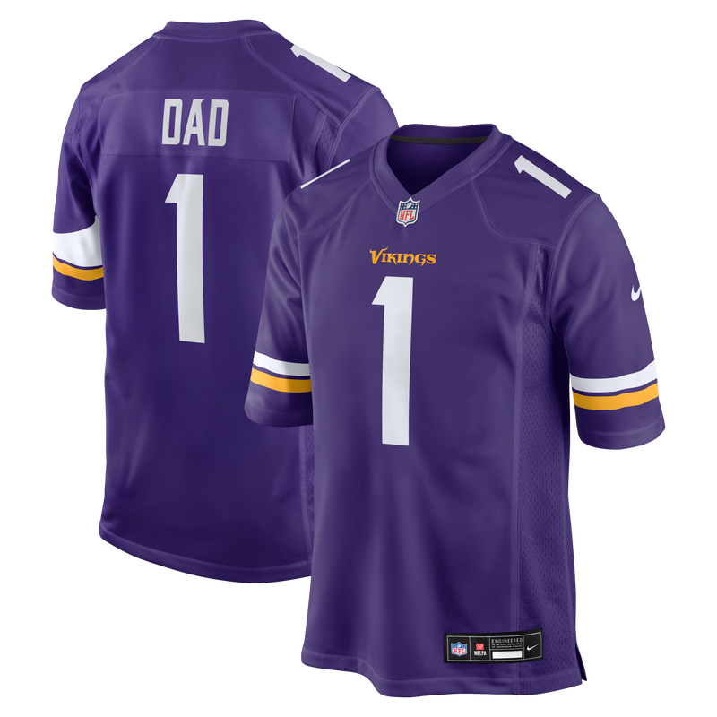 Minnesota Vikings Number 1 Dad Purple Game Jersey