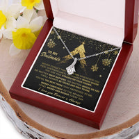 Alluring Beauty Ribbon Pendant Jewelry, Soulmate Christmas Necklace, 14k White Gold Over Stainless Steel, Romantic Holiday Present for Wife