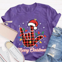 Festive Holiday Lights Shirt, Christmas Santa Hats and Lights T-Shirt, Adorable Xmas Graphic Tee, Comfy Winter Holiday Shirt, Christmas Present Tee