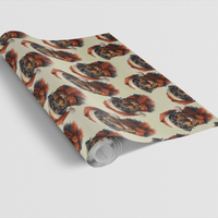 Santa Hat Dog Holiday Gift Wrap, Rottweiler Christmas Wrapping Paper, Watercolor Rottweiler Wrapping Paper, Adorable Dog Lover Xmas Gift Wrap