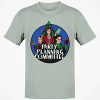Humorous Office Holiday Graphic Tee, Party Planning Committee Christmas T-Shirt, Xmas Party Humor Shirt, Retro TV Comedy Fan Present Tee