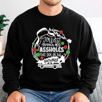 Humorous Christmas Vacation Movie Quote Sweater, Jolliest Bunch Sweatshirt, Holiday Family Matching Pullover, Retro Xmas Party Crewneck