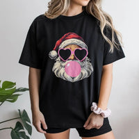 Retro Pop Art Santa Shirt, Bubble Gum Santa Claus T-Shirt, Humorous Cool Santa Graphic Tee, Vintage Holiday Party T-Shirt, Christmas Present