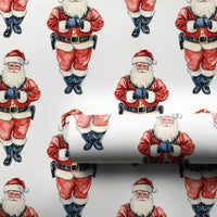 Law Enforcement Santa Claus Gift Wrap, Police Santa Wrapping Paper, Humorous Cop Santa Holiday Paper, Adorable Christmas Gift Wrapping Paper Roll