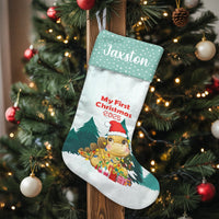 Baby First Christmas 2025 Stocking, Dinosaur Christmas Stocking, Adorable Dino Holiday Stocking, Kids Fireplace Mantel Decor, Keepsake Present
