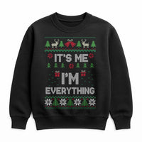 Humorous Ugly Holiday Sweater, Its Me Im Everything Christmas Sweatshirt, Sarcastic Christmas Crewneck, Festive Holiday Party Pullover