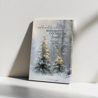 Snowy Christmas Tree Religious Print, Isaiah 9 6 Bible Verse Canvas Wall Art, Scripture Holiday Wall Decor, Christian Home Art Present
