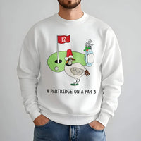 Humorous Christmas Golf Crewneck, A Partridge on a Par 3 Sweatshirt, Holiday Golfer Sweatshirt, Xmas Sports Sweater, Golf Lover Present Sweatshirt