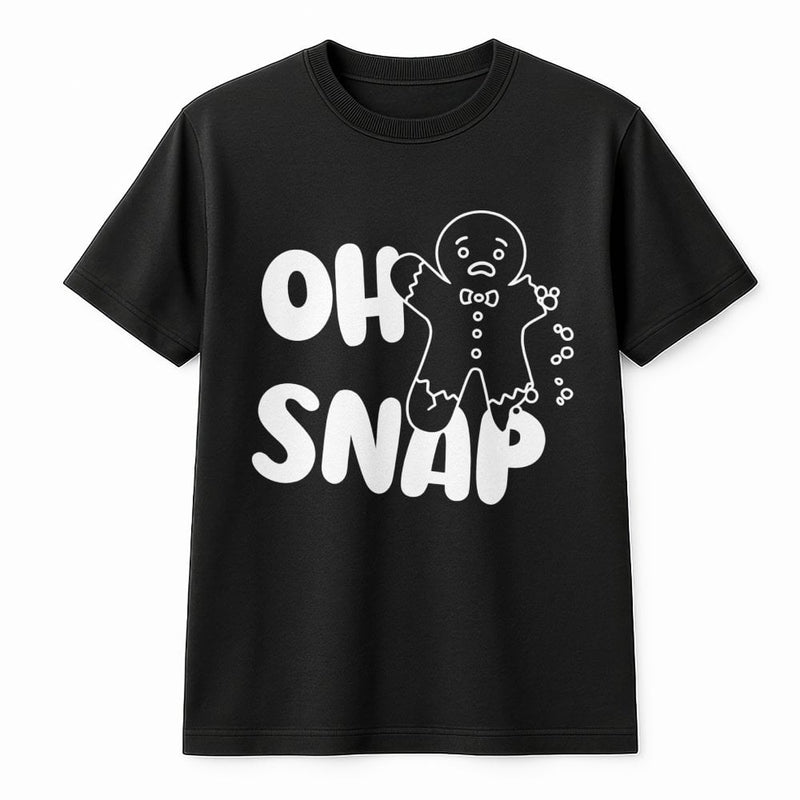 Humorous Christmas Pun T-Shirt, Oh Snap Gingerbread T-Shirt, Adorable Holiday Baking Graphic Tee, Winter Cookie Lover T-Shirt, Xmas Baker Present