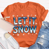 Snowflake Winter T-Shirt, Let It Snow Christmas Shirt, Retro Holiday Graphic Tee, Comfy Xmas Shirt, Christmas Present for Women and Men
