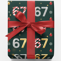 Candy Cane Christmas Wrapping Paper, 67th Birthday Wrapping Paper, Holiday Milestone Wrapping Paper, Festive Winter Birthday Gift Wrap