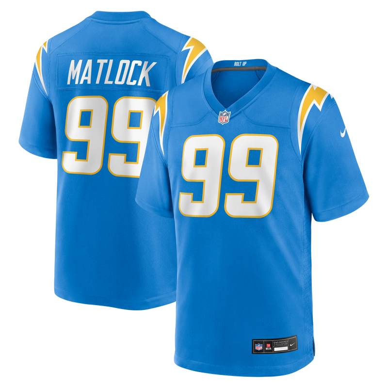 Los Angeles Chargers Scott Matlock Powder Blue Team Game Jersey