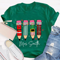 Custom Name Snowflakes Lights Graphic Tee, Personalized Christmas Shirt, Matching Family Holiday T-Shirt, Merry Christmas Season Apparel