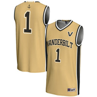 #1 Vanderbilt Commodores Lightweight Collegiate Basketball Jersey - Gold