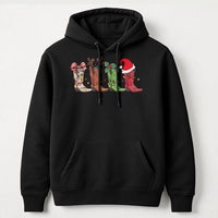 Cowboy Boot Holiday Hoodie, Western Christmas Hoodie, Cowgirl Winter Hooded Sweatshirt, Country Xmas Pullover Hoodie, Rodeo Holiday Present