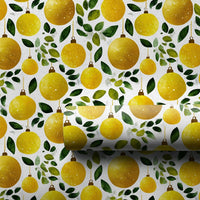 Greenery Christmas Gift Wrap, Watercolor Gold Ornament Wrapping Paper, Elegant Holiday Wrapping Paper, Botanical Winter Gift Wrap Roll