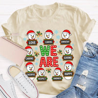 Festive Christmas Holiday Graphic Tee, Christmas Caring Love Kindness Shirt, Adorable Kindness Xmas T-Shirt, Family Christmas Vacation Present Tee