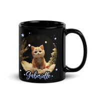 Kitten in Snowy Winter Scene Coffee Mug, Adorable Ginger Cat Christmas Mug, Comfy Holiday Ceramic Cup, Xmas Present for Cat Lovers