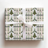 Pink Parisian Building Gift Wrap, Paris Christmas Wrapping Paper, French City House Wrapping Paper, Elegant Holiday Christmas Wrapping Paper