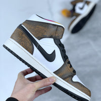Mid Top Sneakers, White Black Yellow Colorway, Lace Up Design, Casual Gift for Sneaker Fans